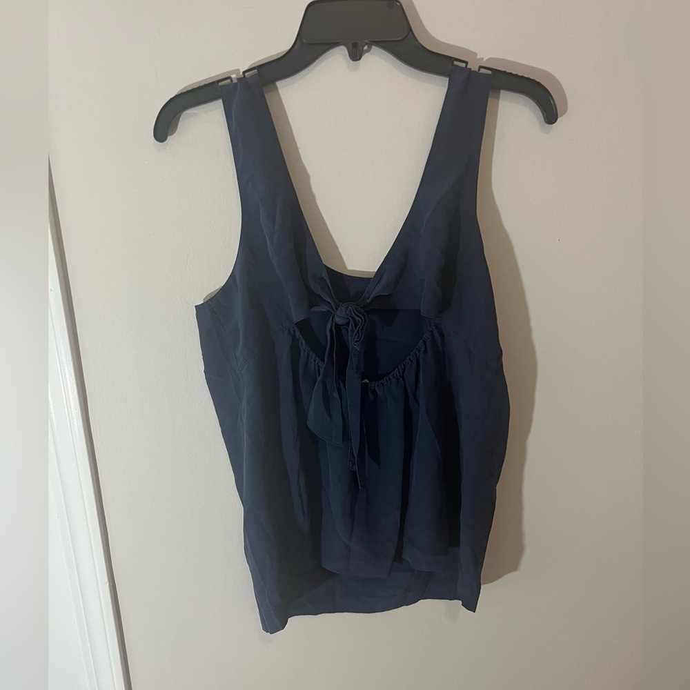 Madewell 100% silk Tie back Cutout Tank Top - Picture 4 of 6